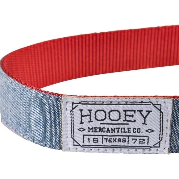 HOOEY Mercantile Dog Collar Denim/Red, Medium NWT - Picture 2 of 7